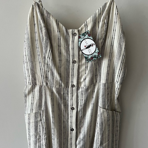 NWT Lee Tracy Boutique Button Up Linen Cotton Mini Dress R - Picture 6 of 14